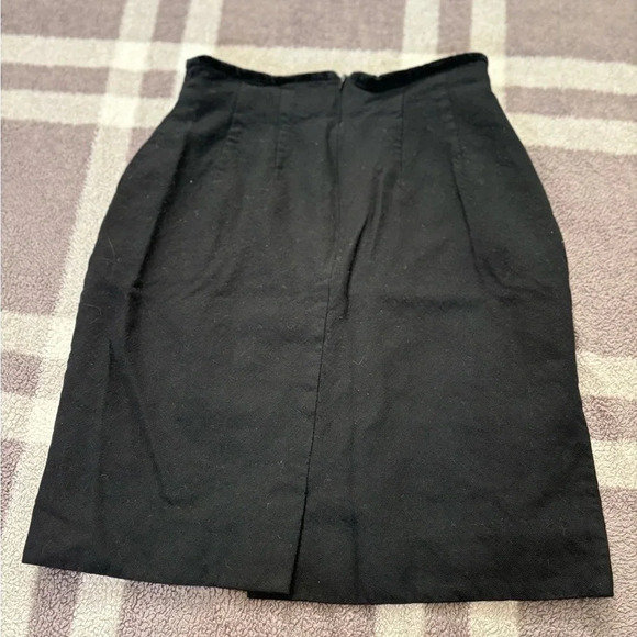 Brooks Brothers Black Pencil Skirt Velvet Waist  Size 6 - Picture 5 of 7